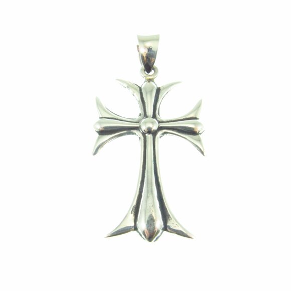 Solid 925 Sterling Silver Maltese Cross Pendant, Gothic Biker Jewelry for Men - Picture 3 of 9